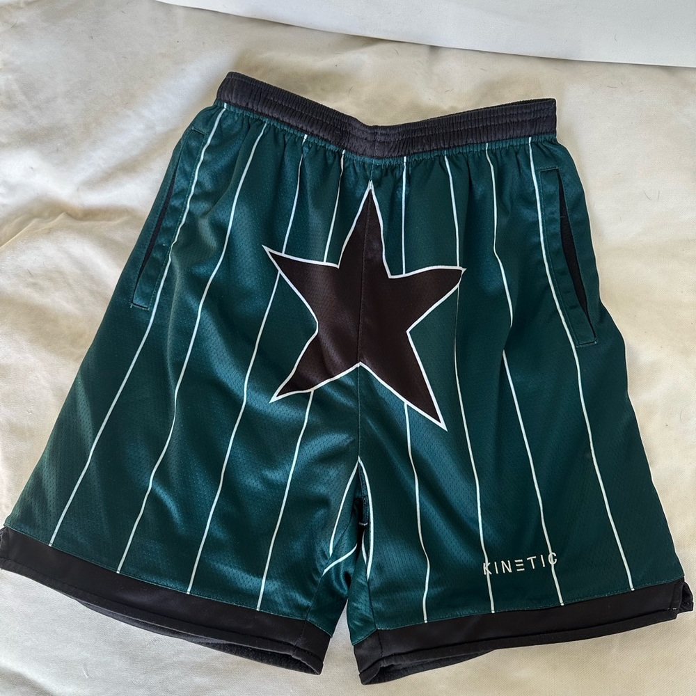 Kinetic Green Black Star Athletic Shorts